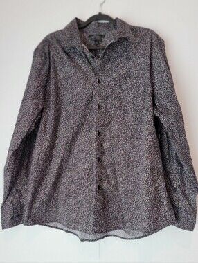 Marc Anthony Luxury Slim Fit XXL Black Floral Button-Down Shirt